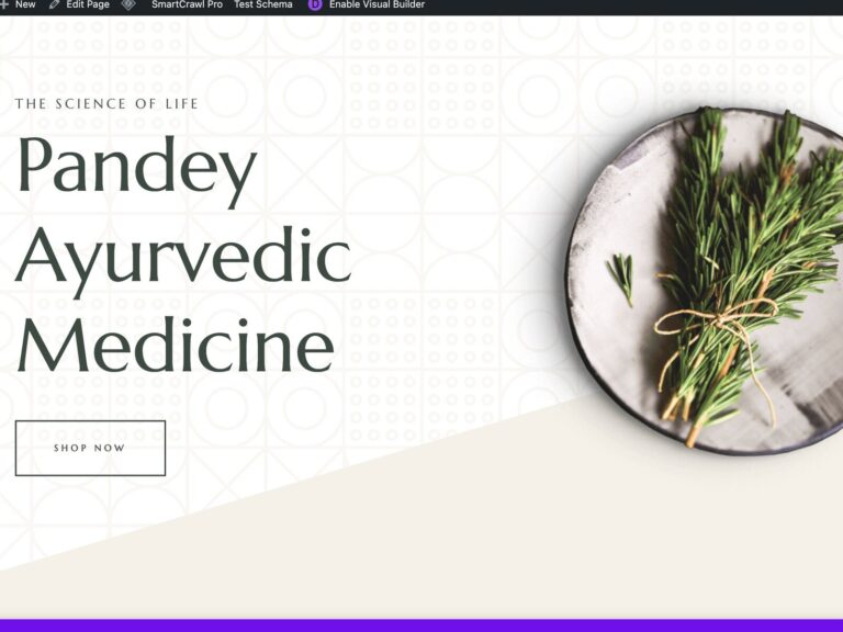 Pandey Ayurvedic Medicine — rosemary on stone plate with elegant typography